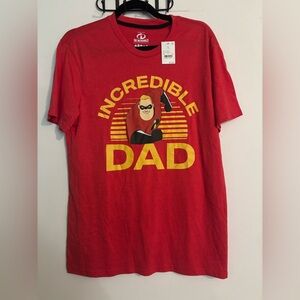 Disney Pixar The Incredibles Mens Incredible Dad Red‎ Short Sleeve Crew Neck Med